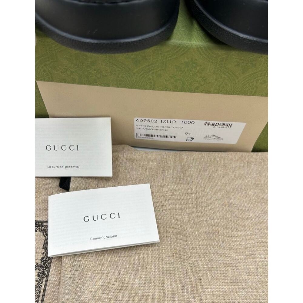 Men's Gucci GG embossed Leather sneakers size 9.5 fits 10 US made in Italy - Picture 6 of 12
